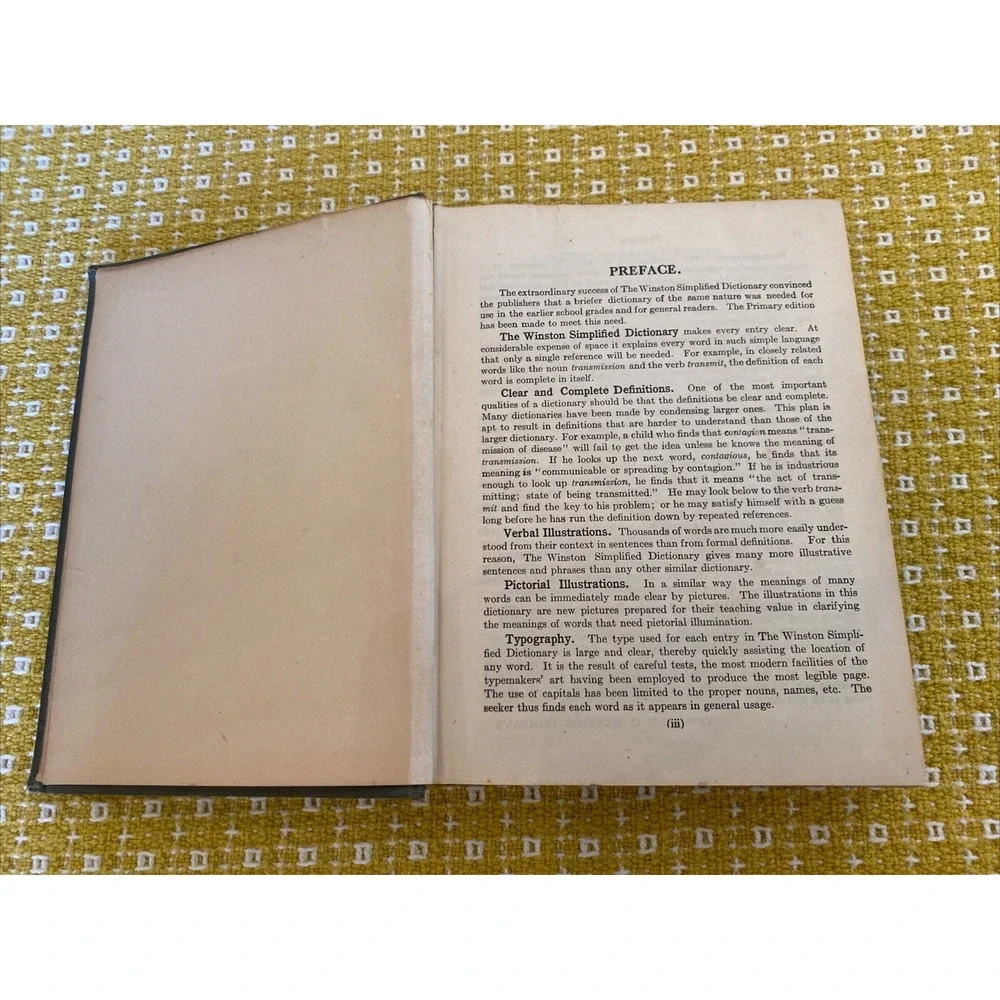 Antique HC The Winston Simplified Dictionary - Primary‎ Edition 1920s